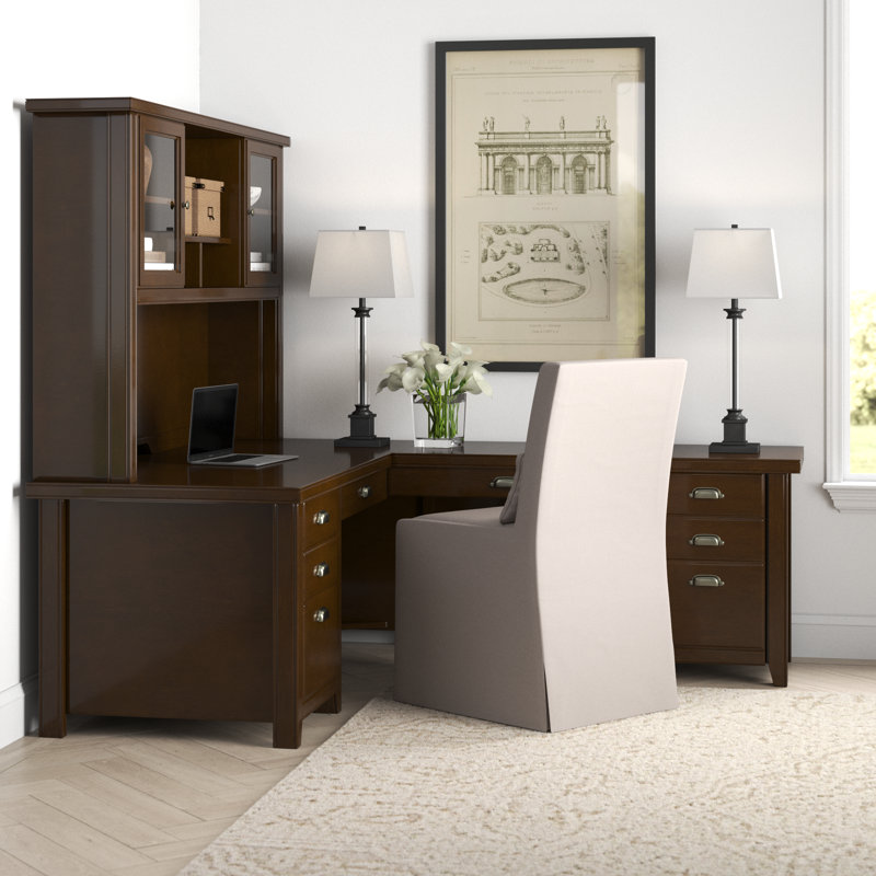 Canora Grey Michal Left LShape Executive Desk with Hutch & Reviews